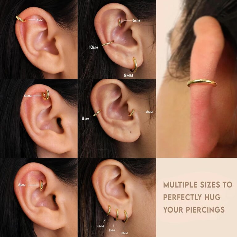 Small Gold Huggie Hoop Earrings Set for Women Men Hypoallergenic 14K Gold Plated Stack Cartilage Earrings, Multiple Piercing Lightweight Mini Thin Cute Dainty Trendy Clip On...